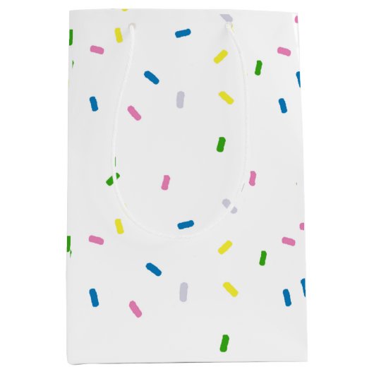 Rainbow Sprinkles Pattern Party Medium Cadeauzakje (Voorkant)