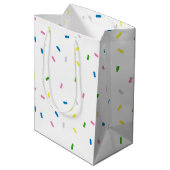 Rainbow Sprinkles Pattern Party Medium Cadeauzakje (Achterkant Gekanteld)