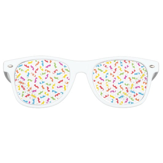 Rainbow Sprinkles Retro Zonnebril (Voorkant)