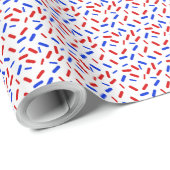 Rainbow Sprinkles Rood Wit Blauw Amerikaanse Vlag Cadeaupapier (Rol Hoek)