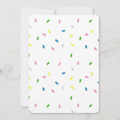Rainbow Sprinkles verjaardagspatroon uitnodiging (Achterkant)