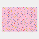 Rainbow Sprins Kleurrijke Confetti Licht Roze Inpakpapier Vel (Voorkant 3)