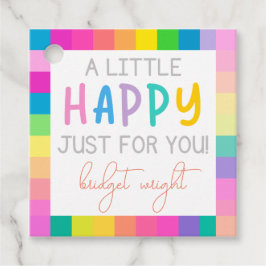 Rainbow Square Border Girls Gift Label