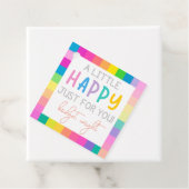 Rainbow Square Border Girls Gift Label (In situ)