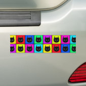 Rainbow Square Cat Pattern Bumpersticker (Op auto)
