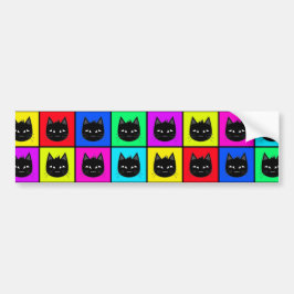 Rainbow Square Cat Pattern Bumpersticker