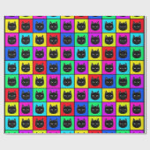 Rainbow Square Cat Pattern Cadeaupapier (Vlak)