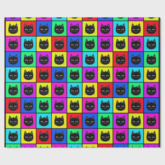 Rainbow Square Cat Pattern Cadeaupapier (Vlak)