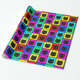 Rainbow Square Cat Pattern Cadeaupapier