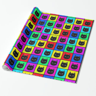 Rainbow Square Cat Pattern Cadeaupapier