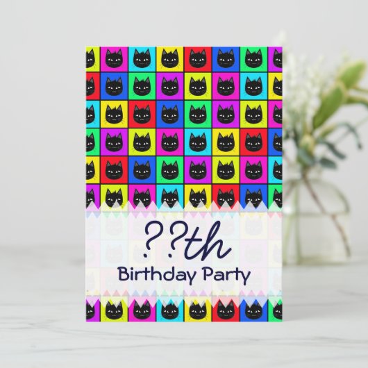 Rainbow Square Cat Pattern Kaart (Staand voorkant)