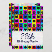 Rainbow Square Cat Pattern Kaart (Voorkant / Achterkant)