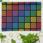 Rainbow Squared Black Theedoek (Gevouwen)