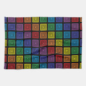 Rainbow Squared Black Theedoek (Horizontaal)