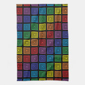 Rainbow Squared Black Theedoek (Verticaal)