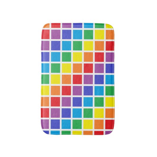 Rainbow Squares Bath Mat (Voorkant Verticaal)
