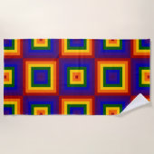 Rainbow Squares Beach Towel Strandlaken (Voorkant)