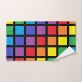 Rainbow Squares Black Bad Handdoek (Handdoek)