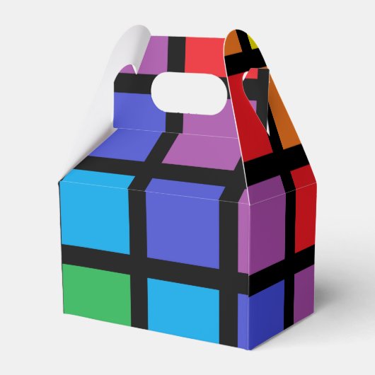 Rainbow Squares Black Bedankdoosjes (Achterkant)