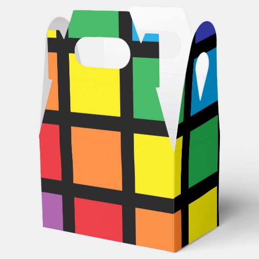 Rainbow Squares Black Bedankdoosjes (Geopend)