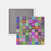 Rainbow squares magnet (Voorkant / Achterkant)