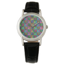 Rainbow Squares Mode Horloge door Julie Everhart