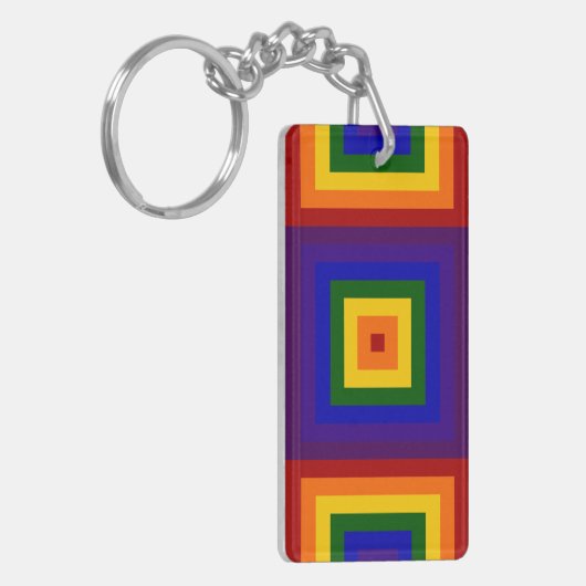 Rainbow Squares sleutelhanger (Voorkant Links)