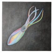 Rainbow Squid Ceramic Tile Tegeltje (Voorkant)