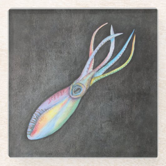 Rainbow Squid Glass Onderzetter Glazen Onderzetter (Voorkant)