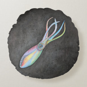 Rainbow Squid Round Pillow Rond Kussen