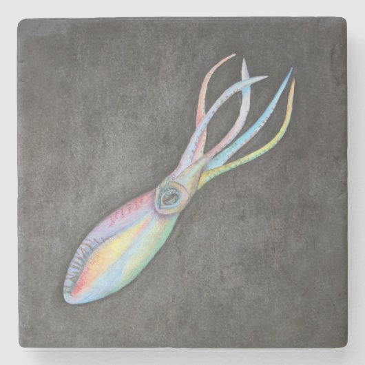 Rainbow Squid Stone Onderzetter (Voorkant)