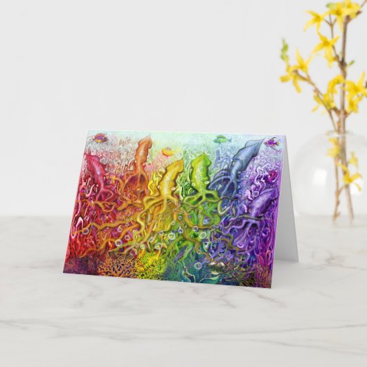 Rainbow Squids Kaart (Gele Bloem)