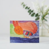 Rainbow Squirrel — Cute Kids Art Thank You Briefkaart (Staand voorkant)