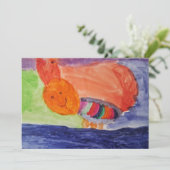 Rainbow Squirrel Kids Birthday Party Kaart (Staand voorkant)