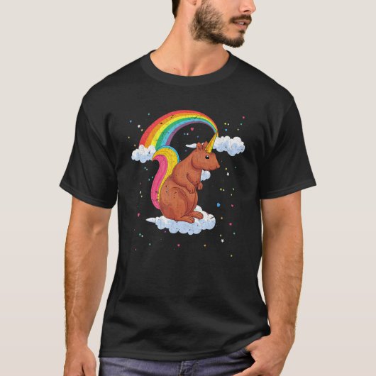 Rainbow Squirrelcorn Fantasy Forest Animal Squirre T-shirt (Voorkant)
