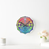 Rainbow Sri Yantra voor liefde en rijkdom Ronde Klok (Huis)