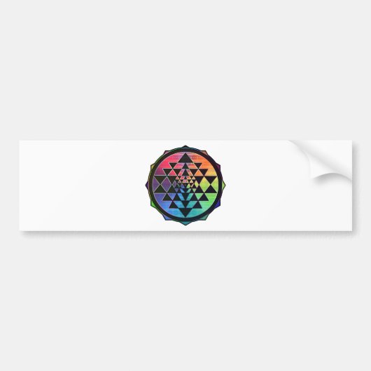 Rainbow Sri Yantra voor welvaart en liefde Bumpersticker (Voorkant)