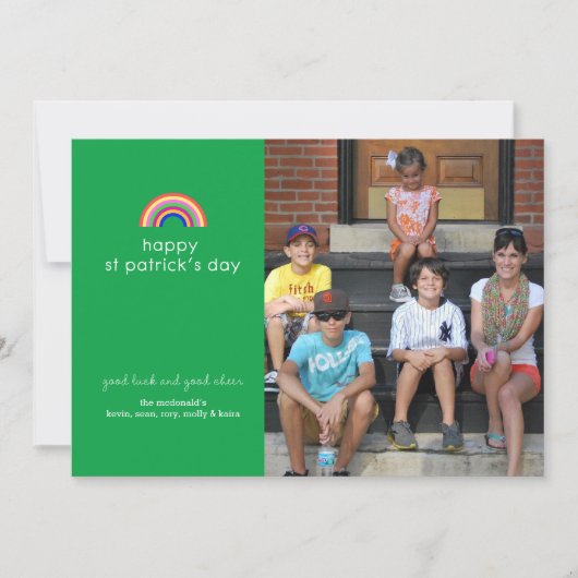 Rainbow St Patricks Day-fotokaart Kaart (Voorkant)