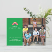 Rainbow St Patricks Day-fotokaart Kaart (Staand voorkant)