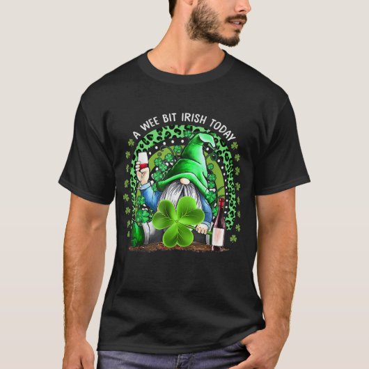 Rainbow St Patrick's Day Irish Gnome Drink Wine Sh T-shirt (Voorkant)