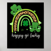 Rainbow St Patricks Day Leopard print Happy Lucky (Voorkant)