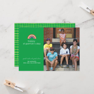 Rainbow St Patricks Day Photo Card Kaart