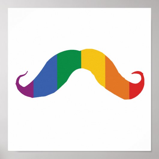 Rainbow Stache .png Poster (Voorkant)