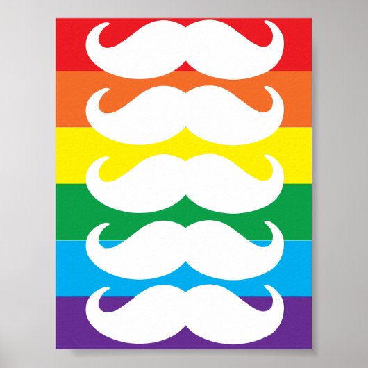 Rainbow Stache Poster (Voorkant)