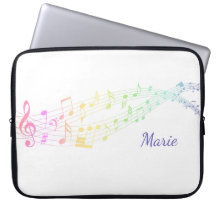 Rainbow Staff Music Note Slim Laptop Sleeve