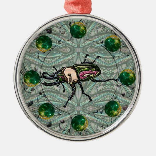 Rainbow Stag Beetle Metalen Ornament (Voorkant)