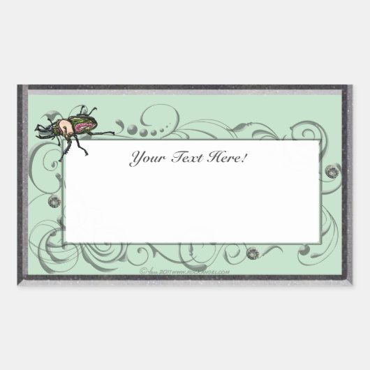 Rainbow Stag Beetle Rechthoekige Sticker (Voorkant)