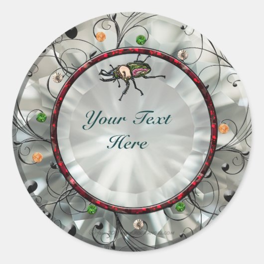 Rainbow Stag Beetle Ronde Sticker (Voorkant)