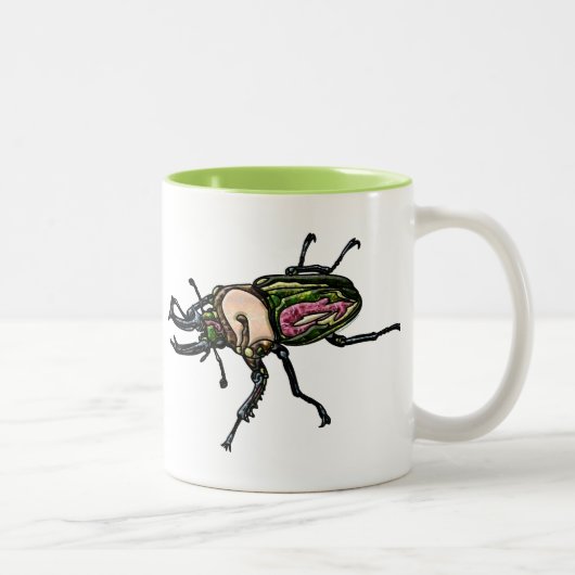 Rainbow Stag Beetle Tweekleurige Koffiemok (Rechts)