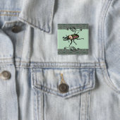 Rainbow Stag Beetle Vierkante Button 5,1 Cm (In situ)
